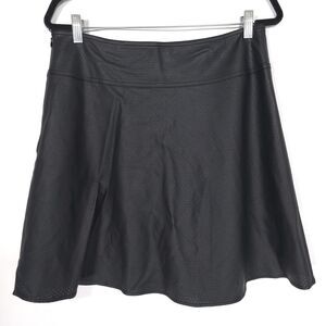 NWOT MARK ZUNINO Skirt Size 10 Black A-Line Mini Perforated Vegan Faux Leather